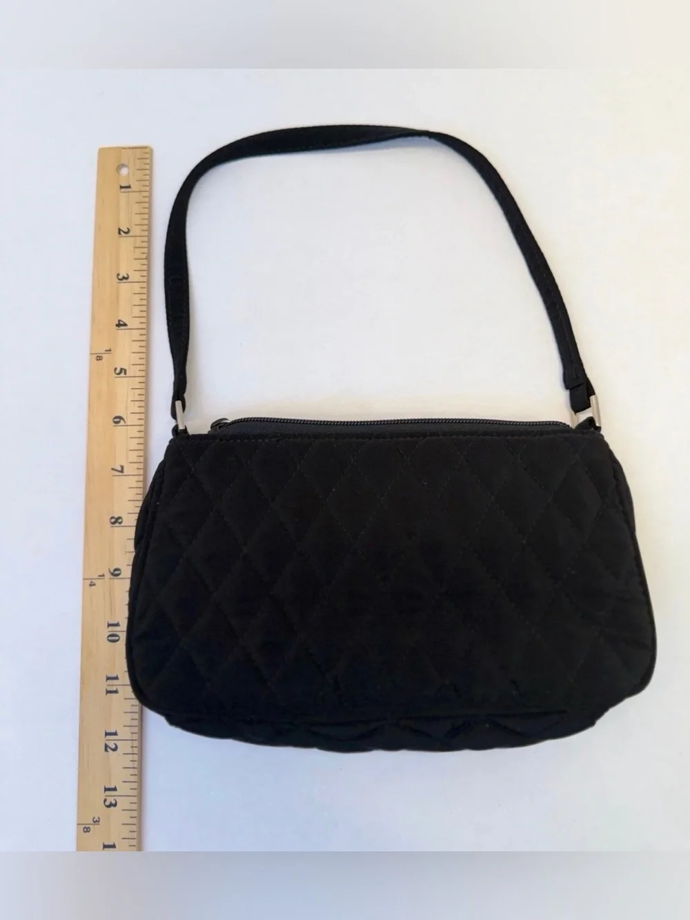 Vera Bradley Black Quilted Floral Applique Wristlet